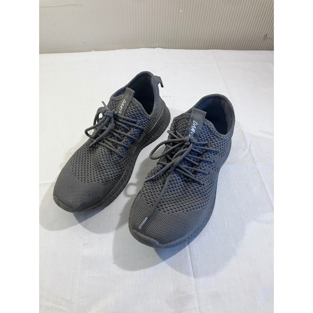 DAMYUAN Mens Walking Running‎ Shoes Dark Gray Knit Breathable Sneakers Size 10.5